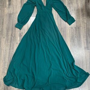 Lulu's Teal Long Sleeve Dress